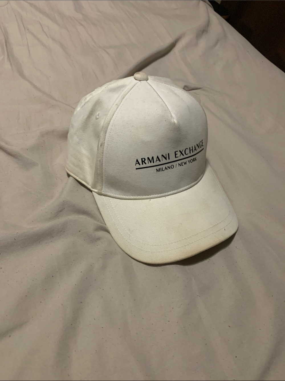 Armani Exchange Off-White Baseball Cap with Logo